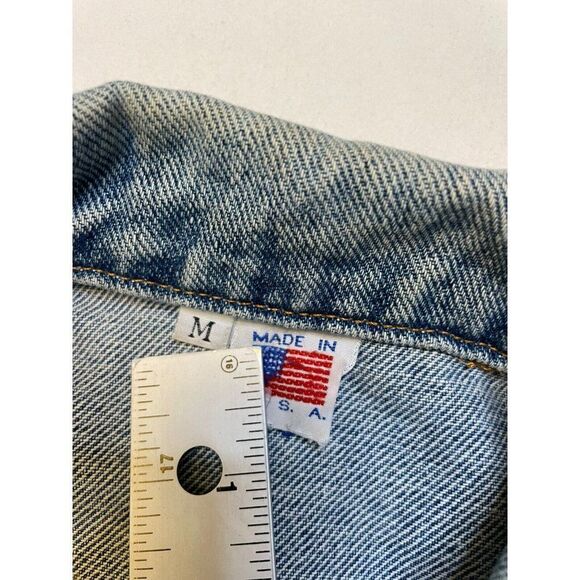 VINTAGE USA Olympic Team 1998 Jean Denim Jacket Men Medium Blue USA 90s - Picture 6 of 7